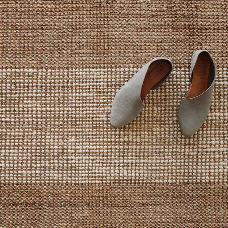Jute Rug with Blue Shoes, tan