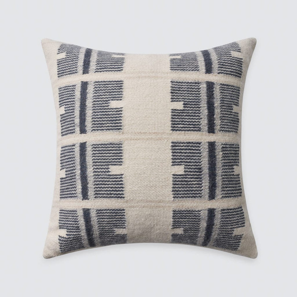 Geometric patterned pillow, stone-blue