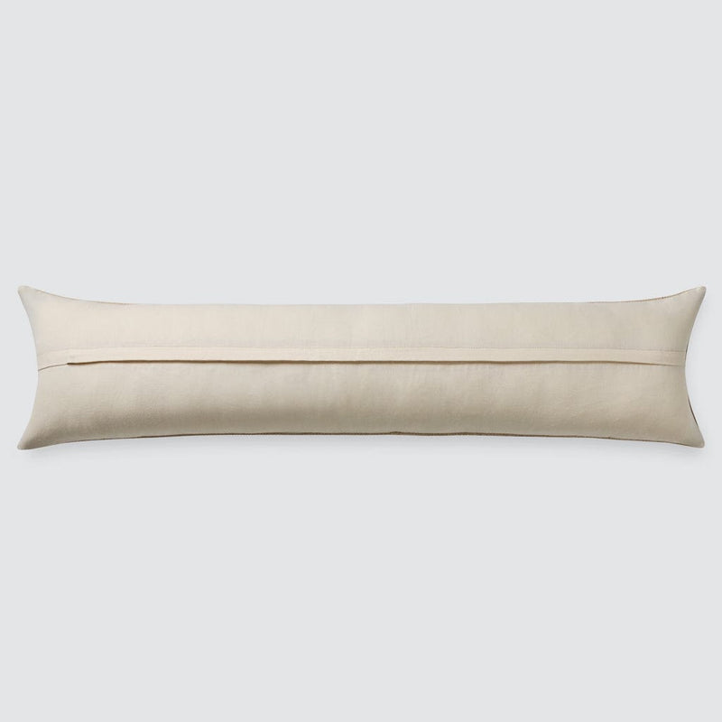 Cotton backing on long kilim pillow, Navy