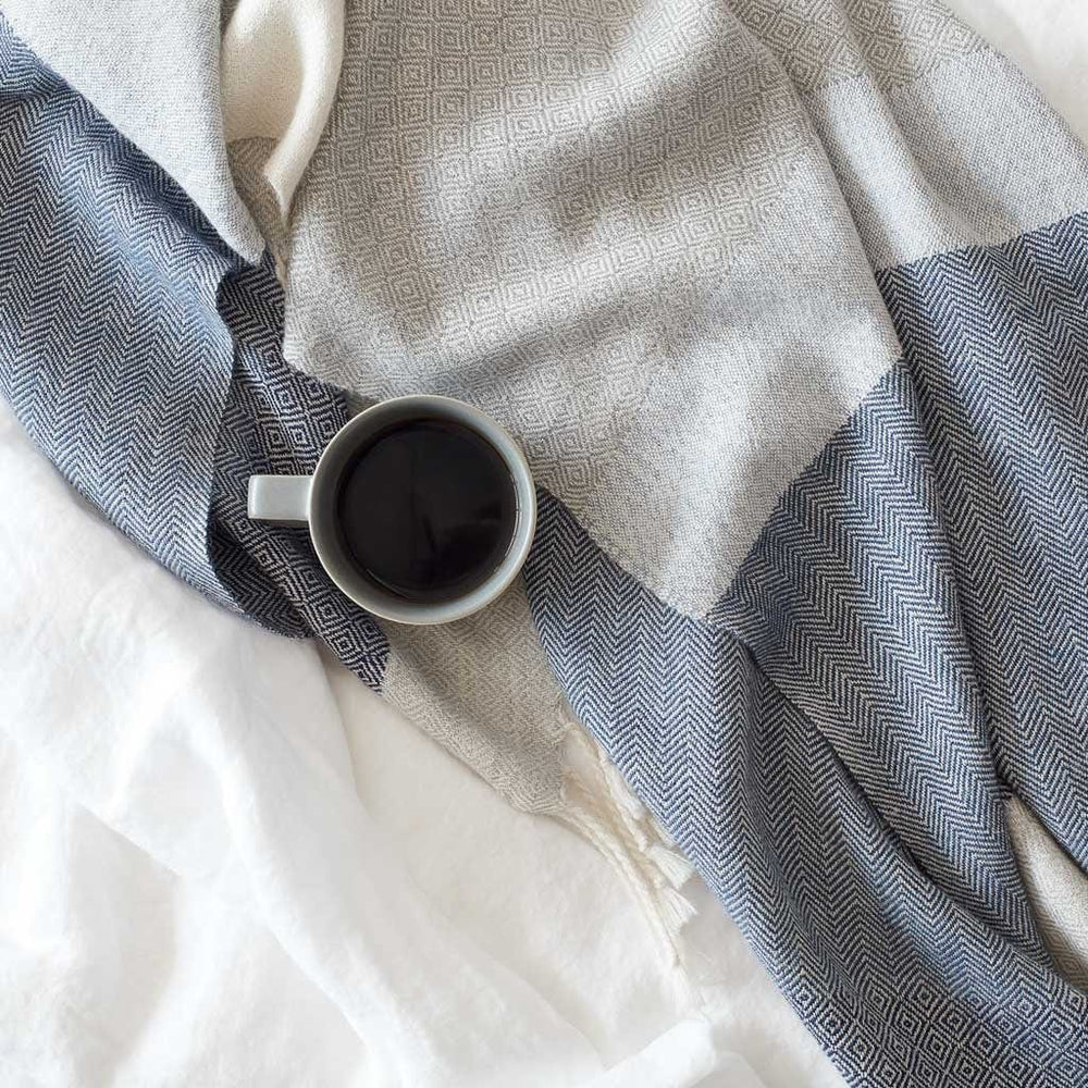 Blanket and cup of coffee