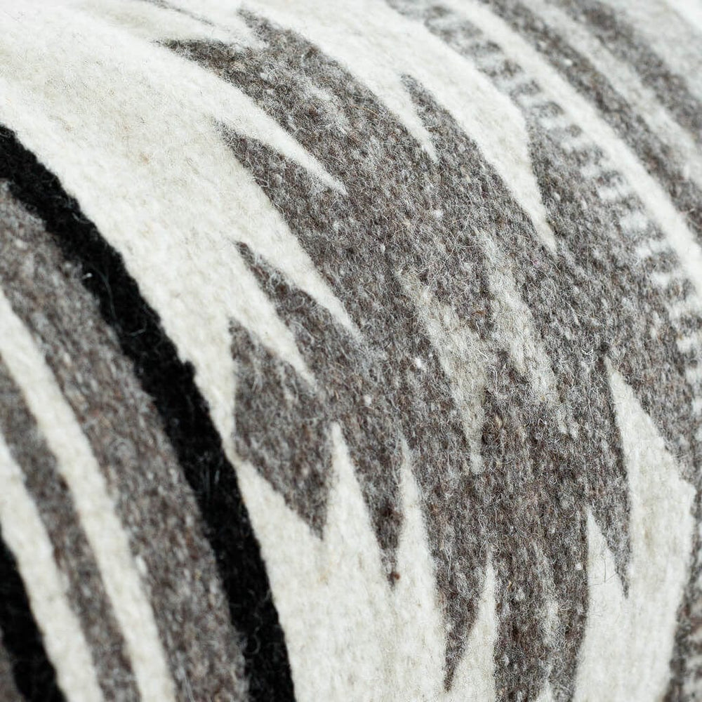 Close Up on Naturally Dyed Wool of Neutral Throw Pillow