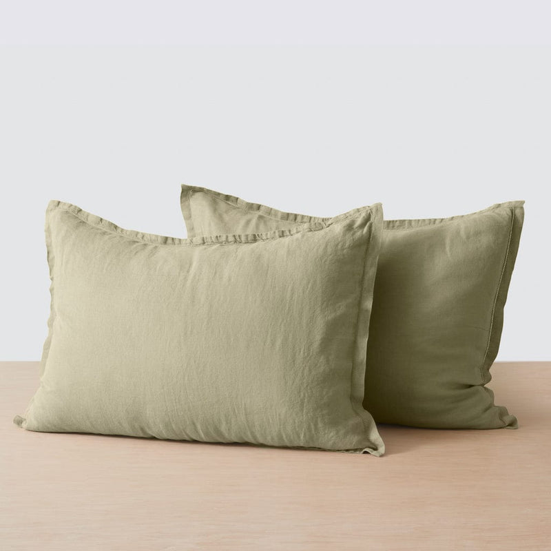Set of 2 Sage Linen Pillow Shams, sage