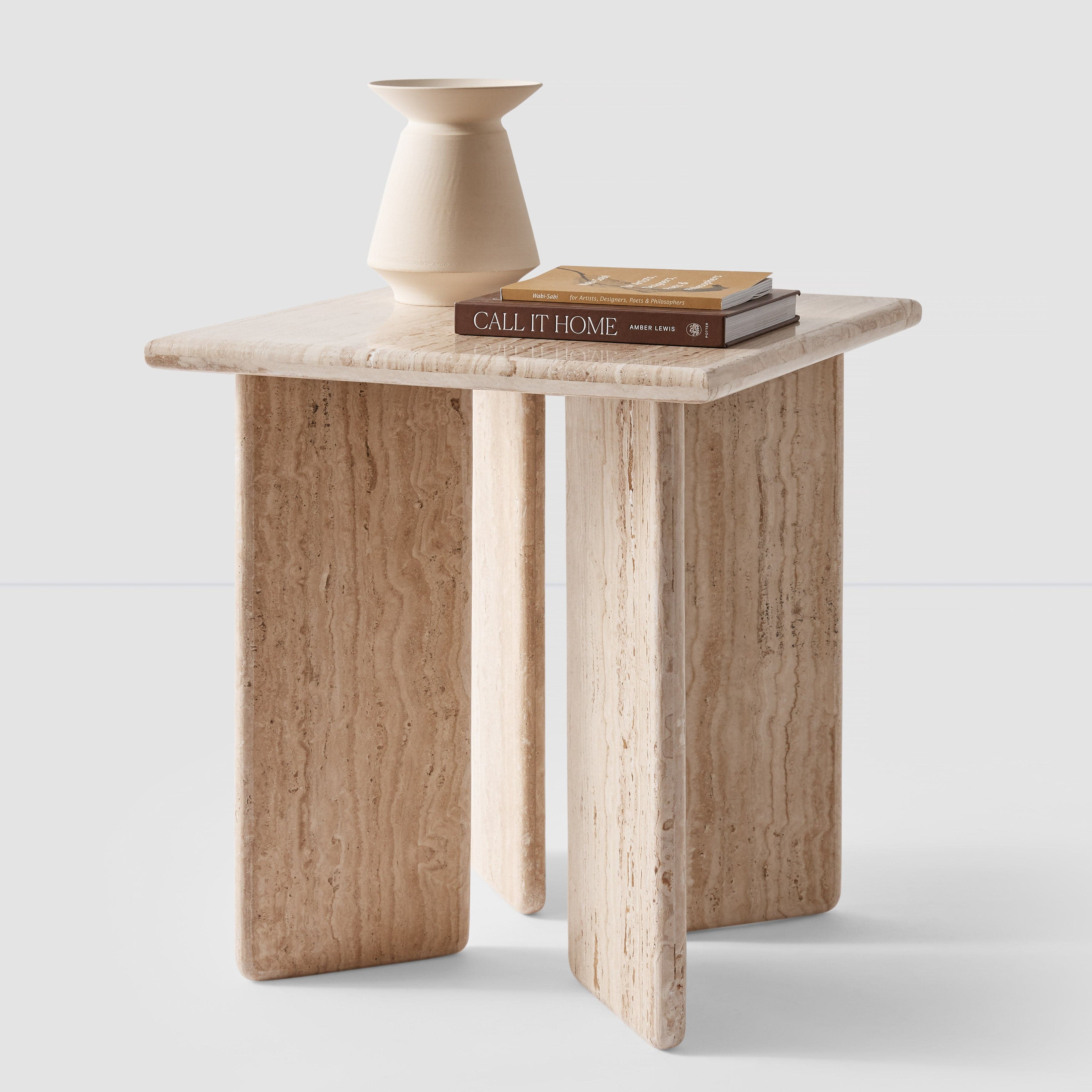 Amata Travertine Side Table – The Citizenry
