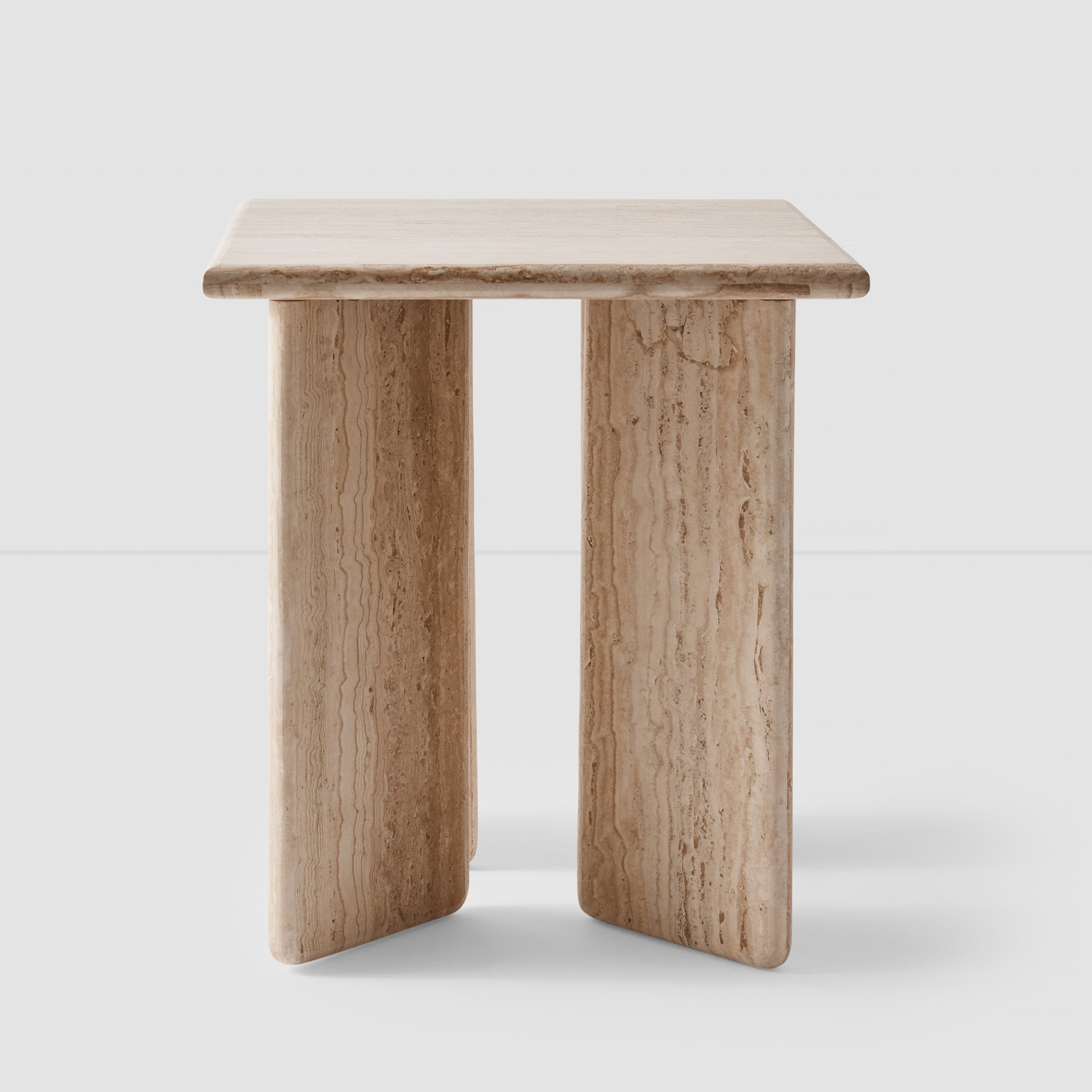 Amata Travertine Side Table – The Citizenry