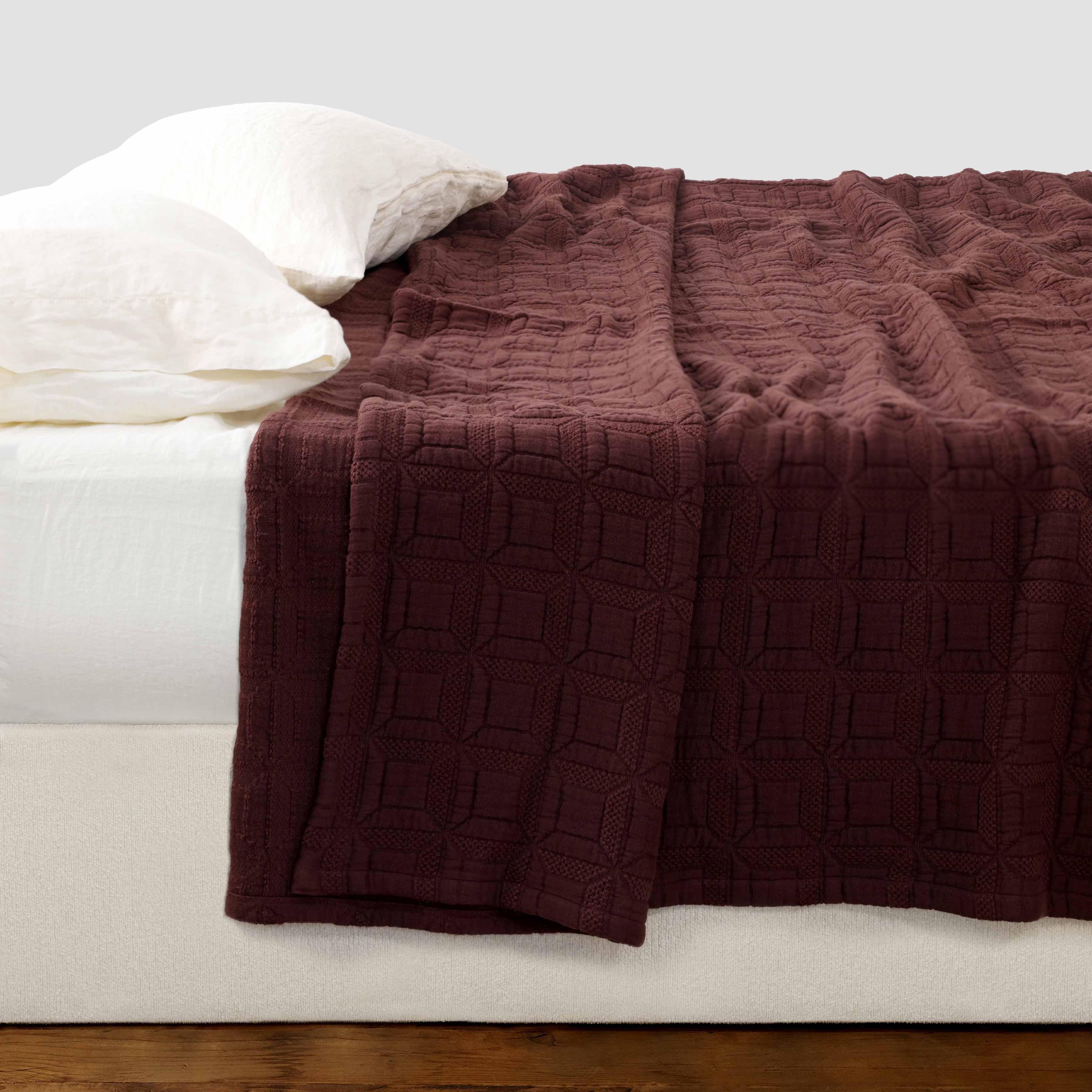 Ayla Organic Cotton Quilted Bed Blanket - Thumbnail 3