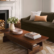 striped throw pillow, sage