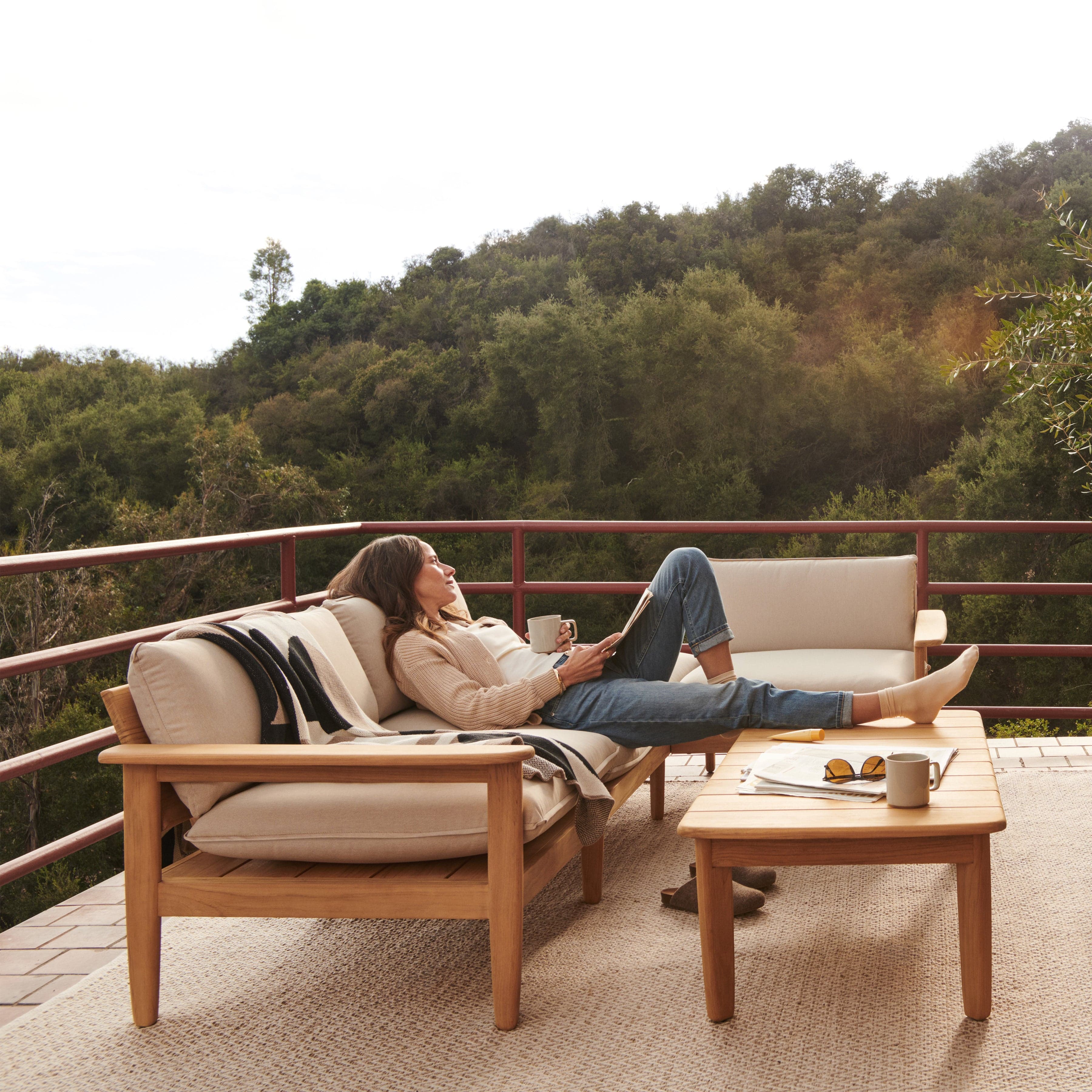 Dunes Teak Outdoor 3-Seat Sofa – The Citizenry