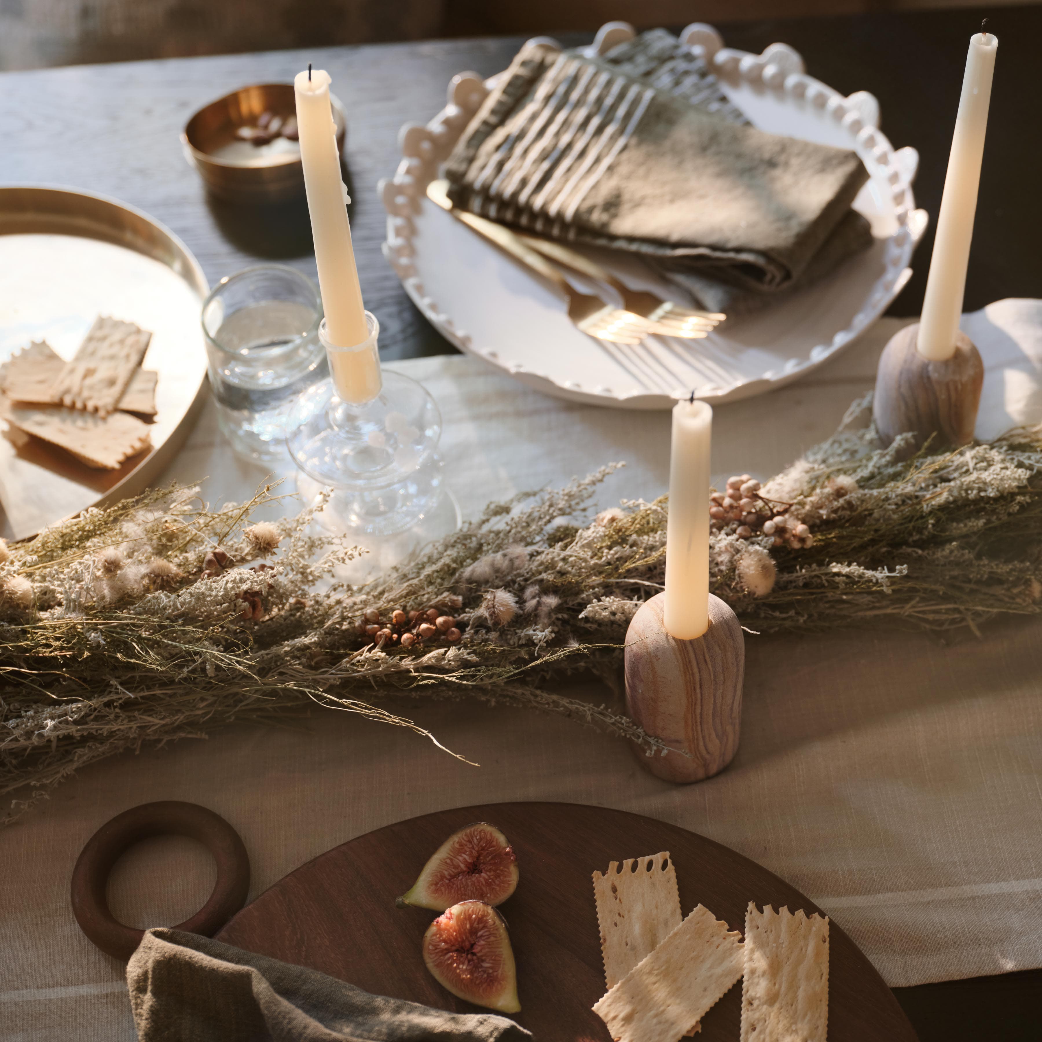 Eshana Sandstone Candle Holders - Set of 2 - Thumbnail 4