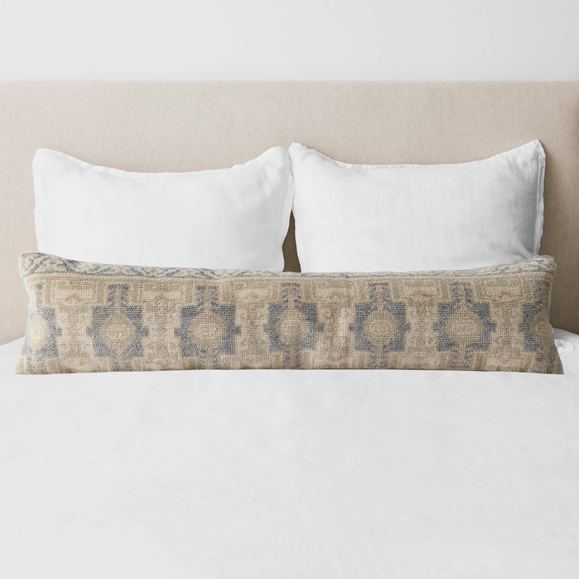 Hana Hand-Knotted Lumbar Pillow - Slate, 12'' x 48''