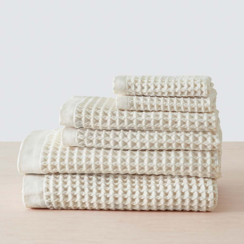 HIORIE Imabari Towel Waffle Weave Towel, 3 Piece Hand Towel Set, 13.3x31.4,  Soft 100% Cotton, Lightweight, Quick Drying and Compact Towels, Waffle