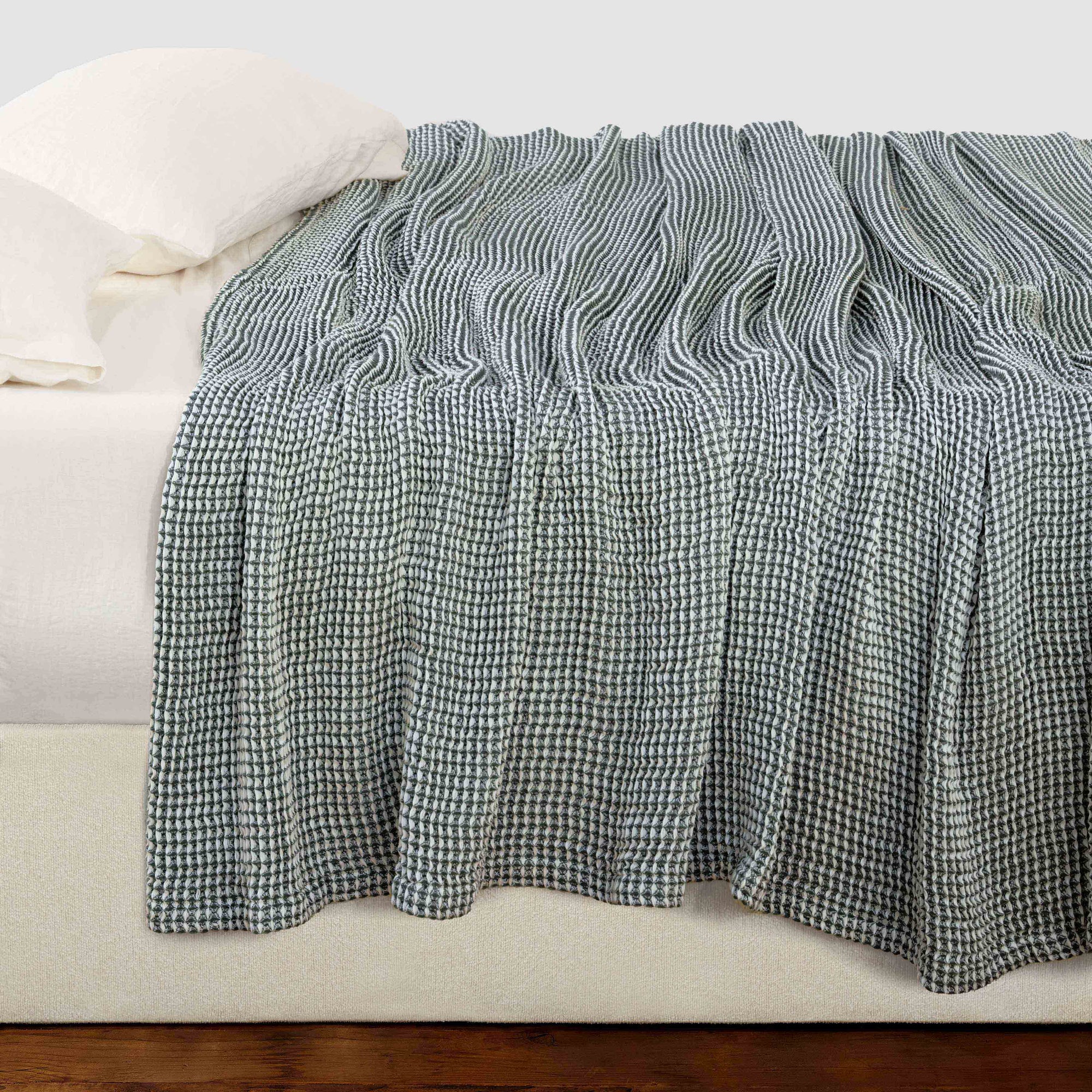 Imogen Waffle Blanket - Aegean, King, Cal King