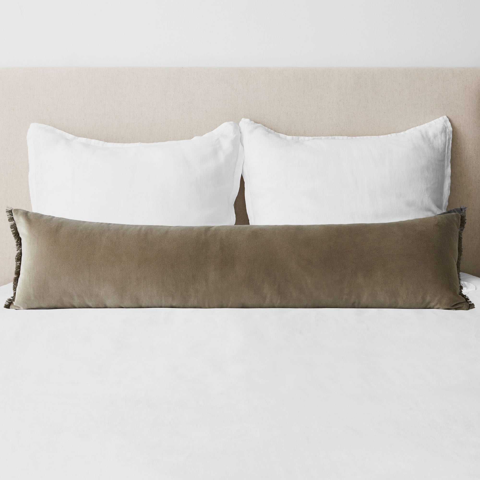 Naveta Velvet Lumbar Pillow - Moss