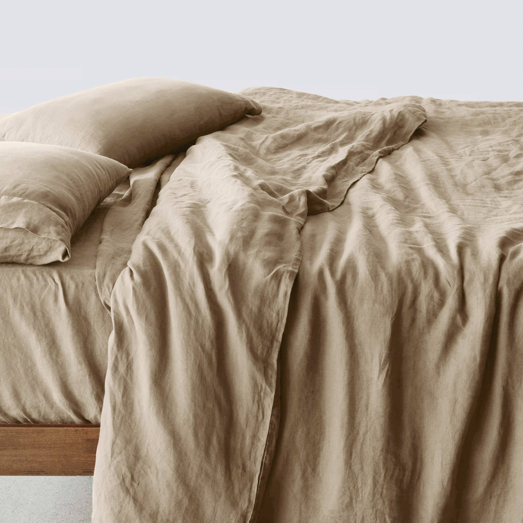 Stonewashed Linen Duvet Cover - Barley, Full, Queen | Duvet Only