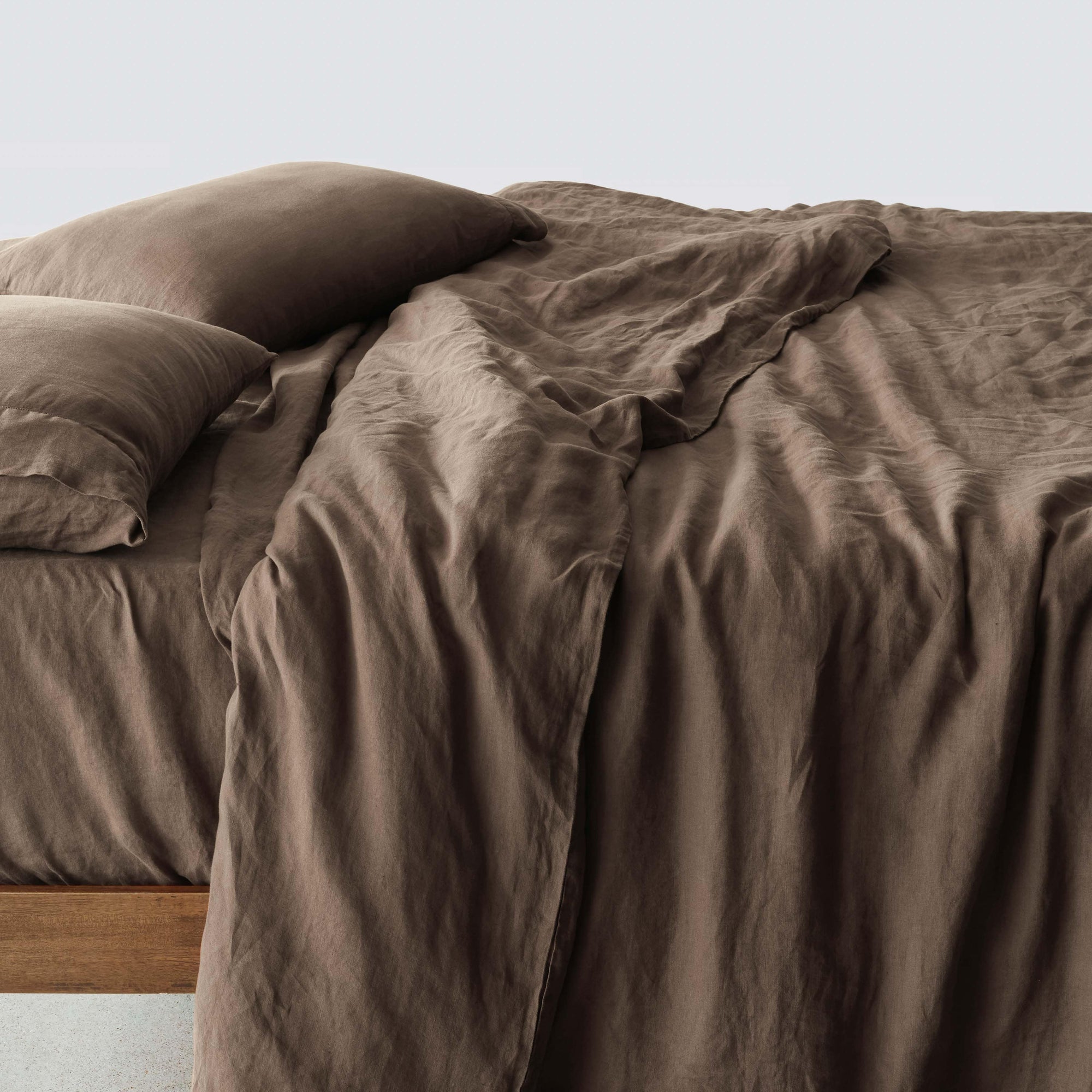 Stonewashed Linen Duvet Cover - Espresso, King, Cal King | Duvet + Sham Set
