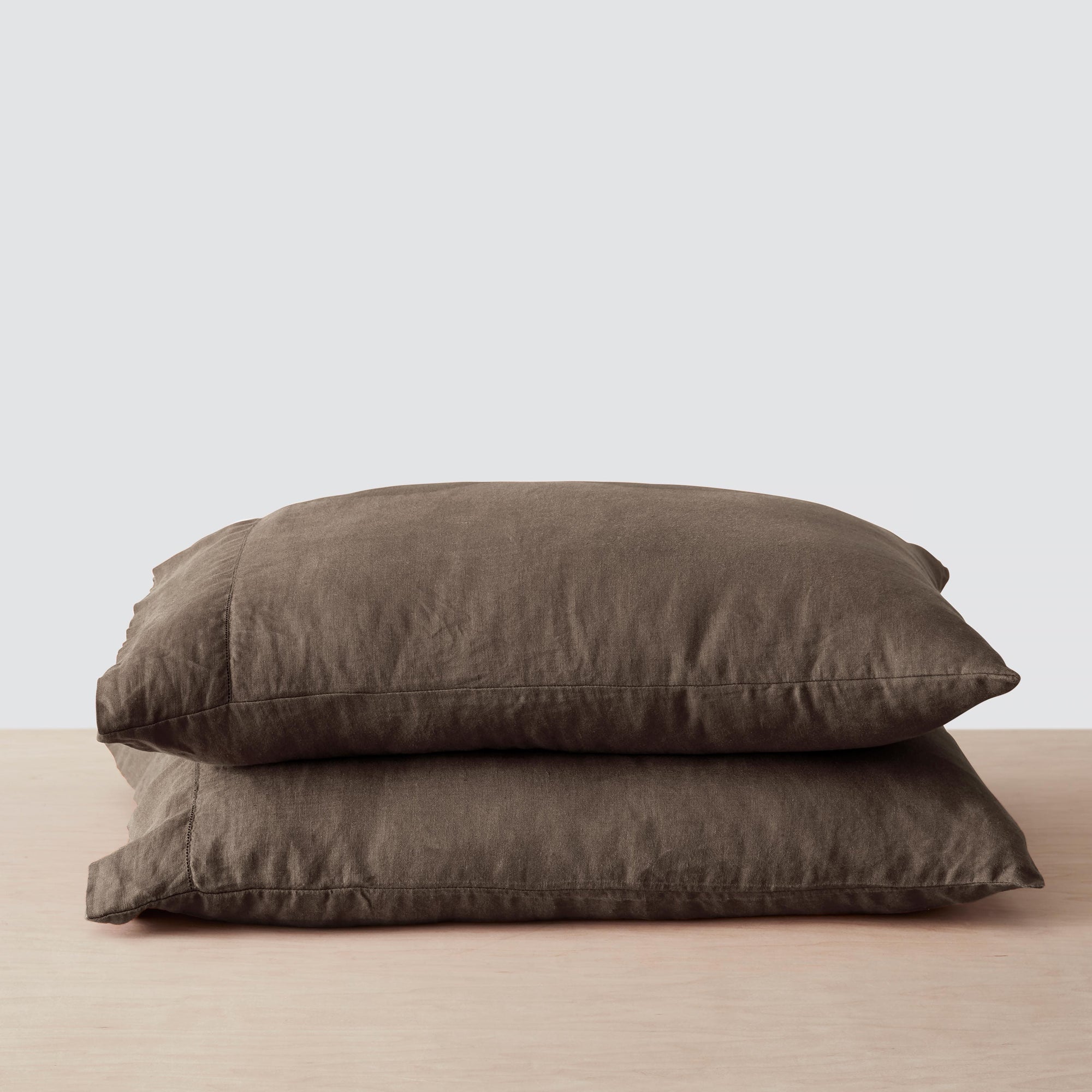 Stonewashed Linen Pillowcases - Espresso, Standard Set