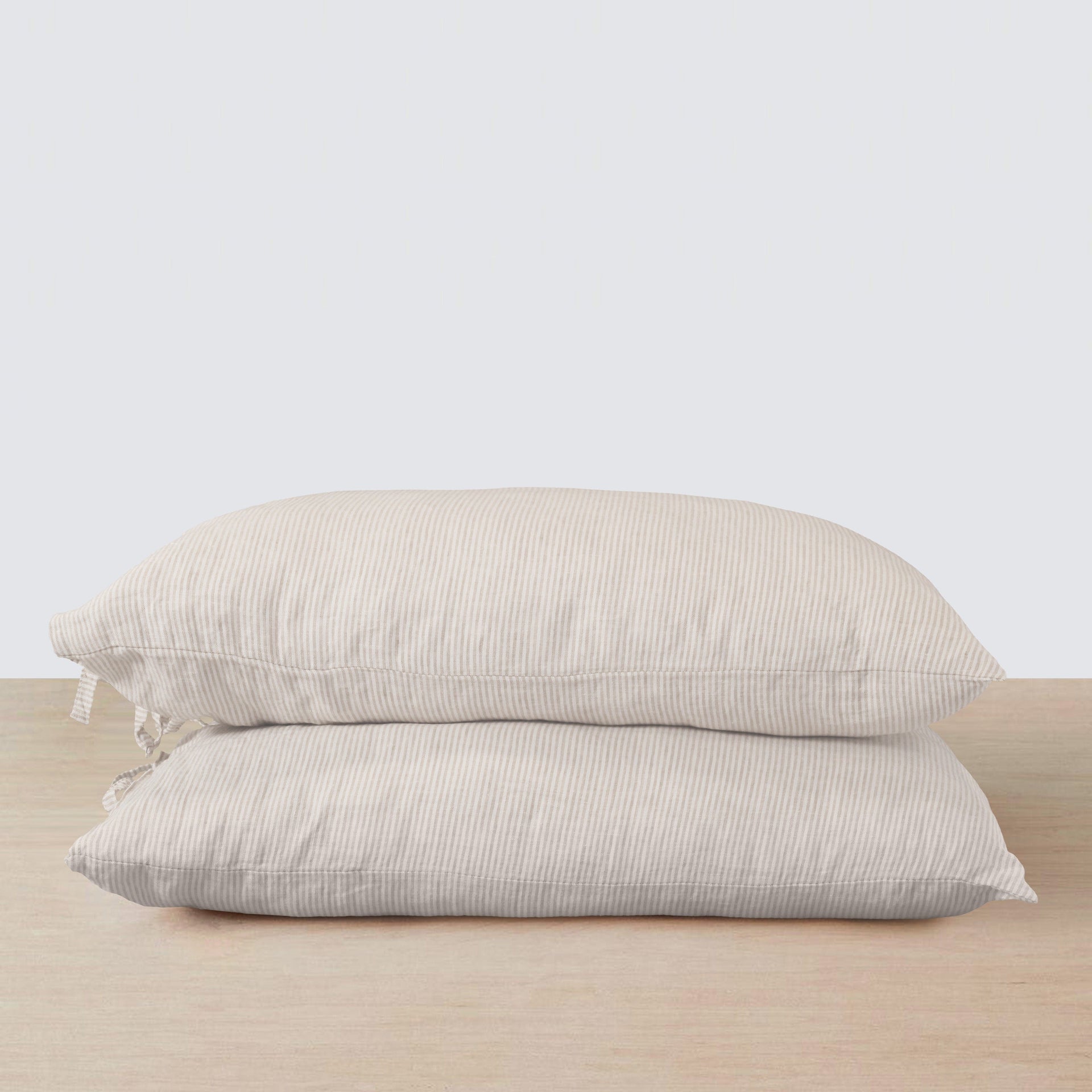 Stonewashed Linen Pillowcases with Ties