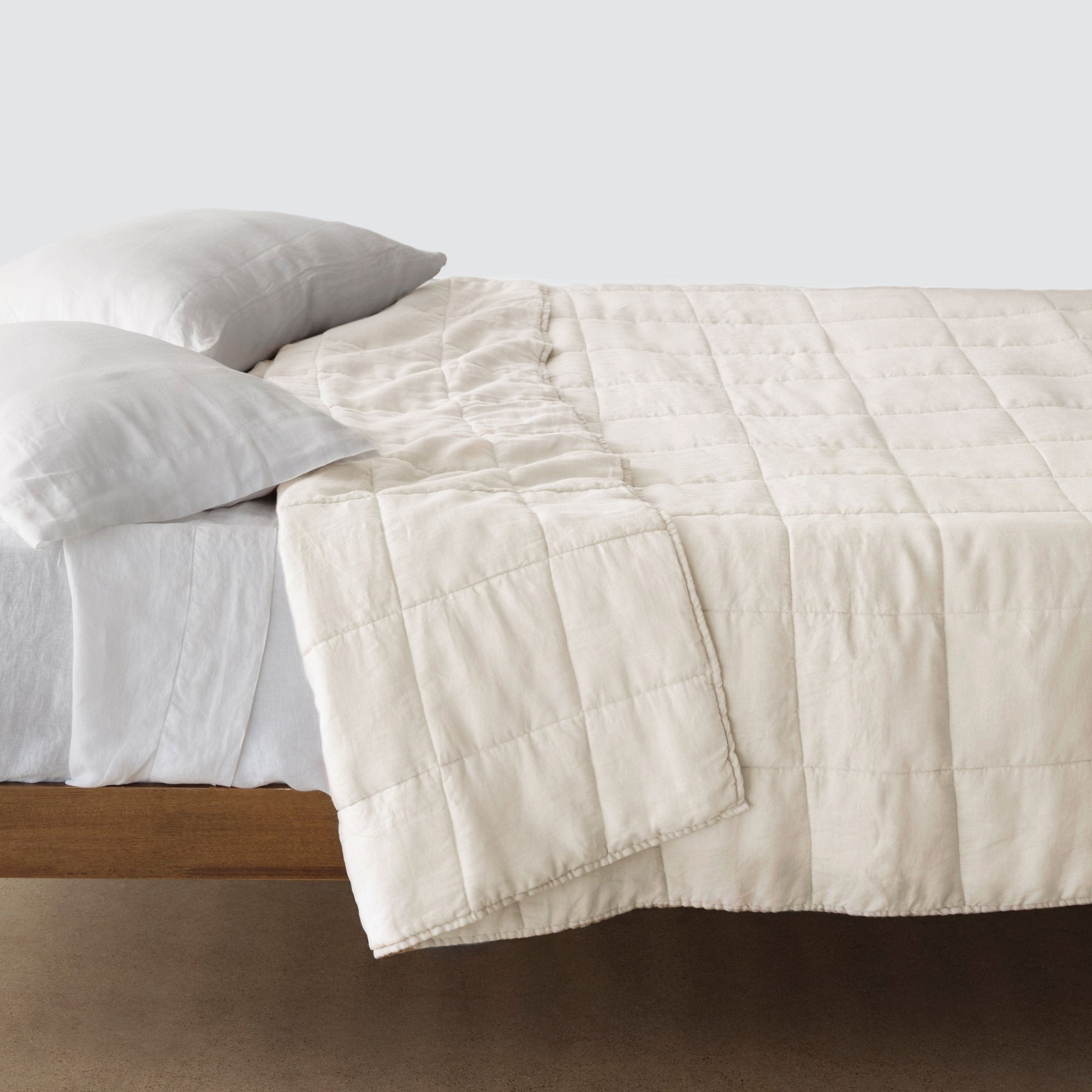 Stonewashed Linen Quilt - Ivory, King, Cal King
