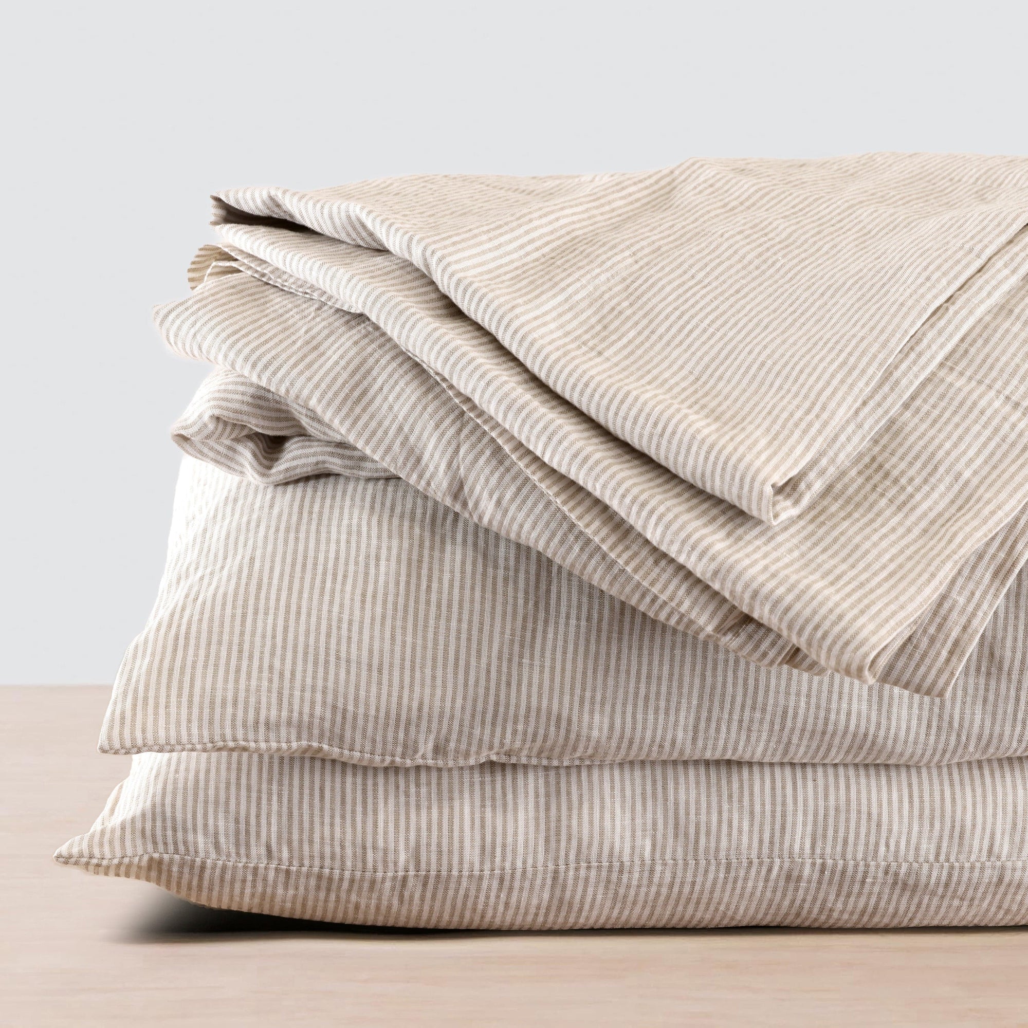 Stonewashed Linen Sheet Set - Barley Stripe, Queen