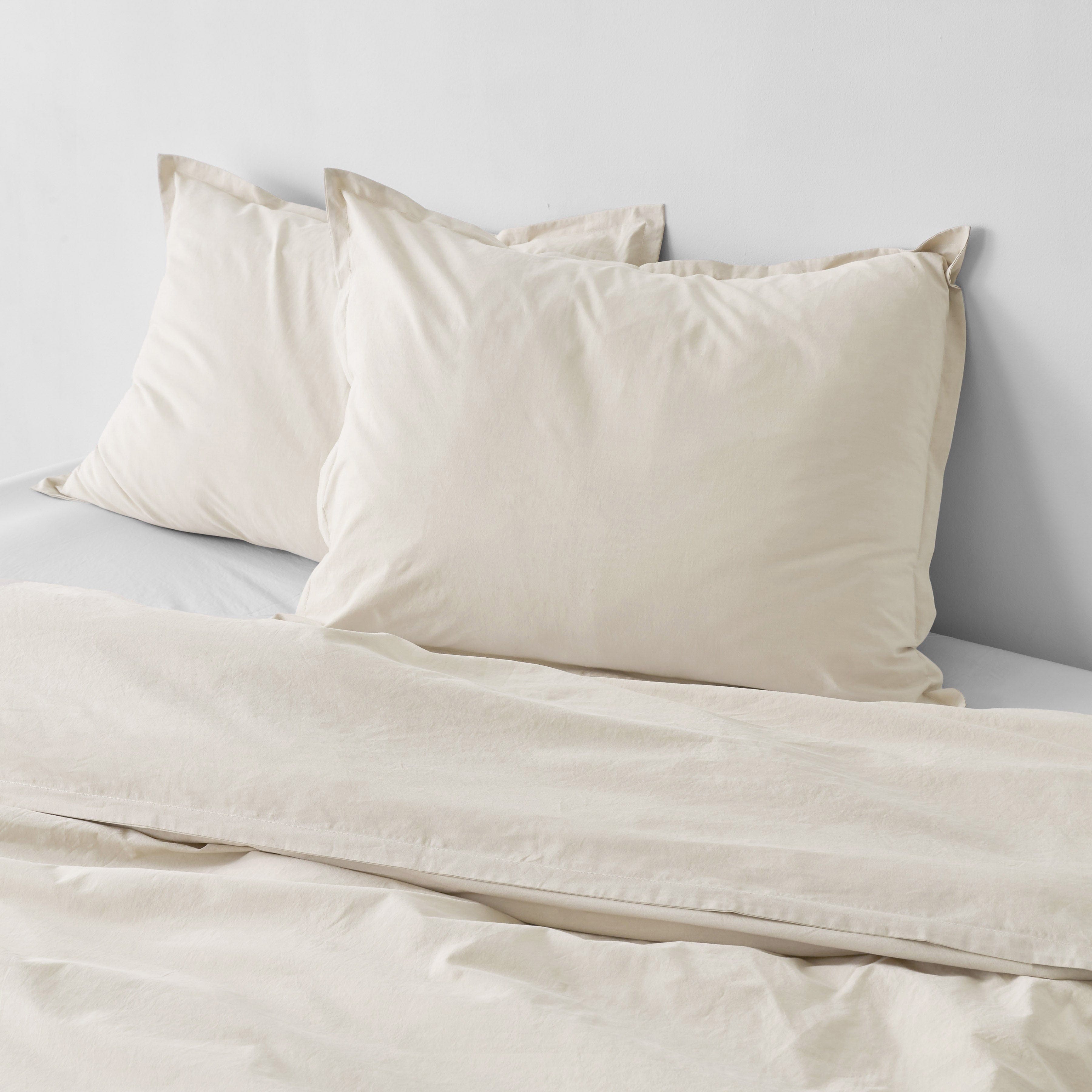 Stonewashed Organic Cotton Percale Duvet Cover - Thumbnail 2