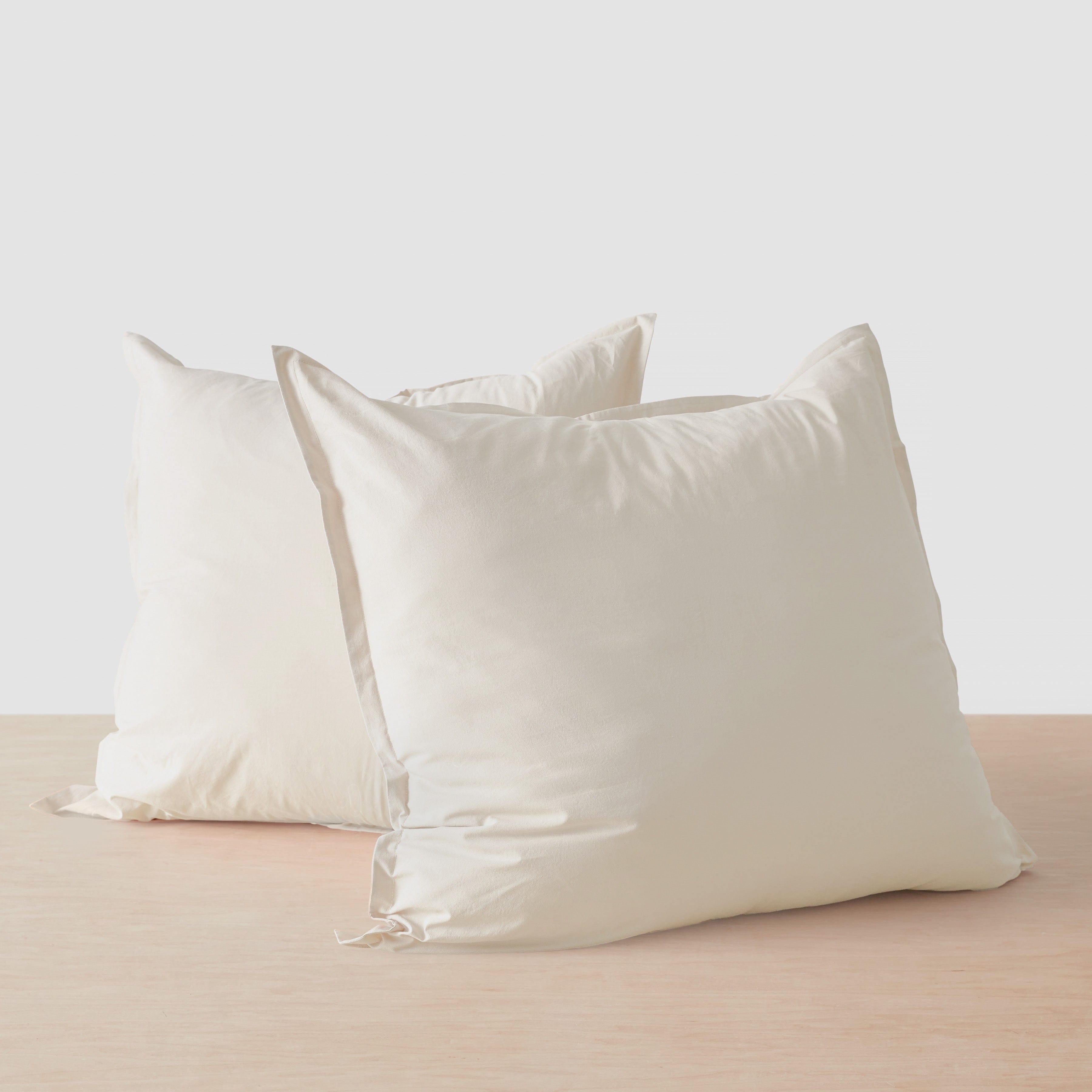 Stonewashed Organic Cotton Percale Euro Shams