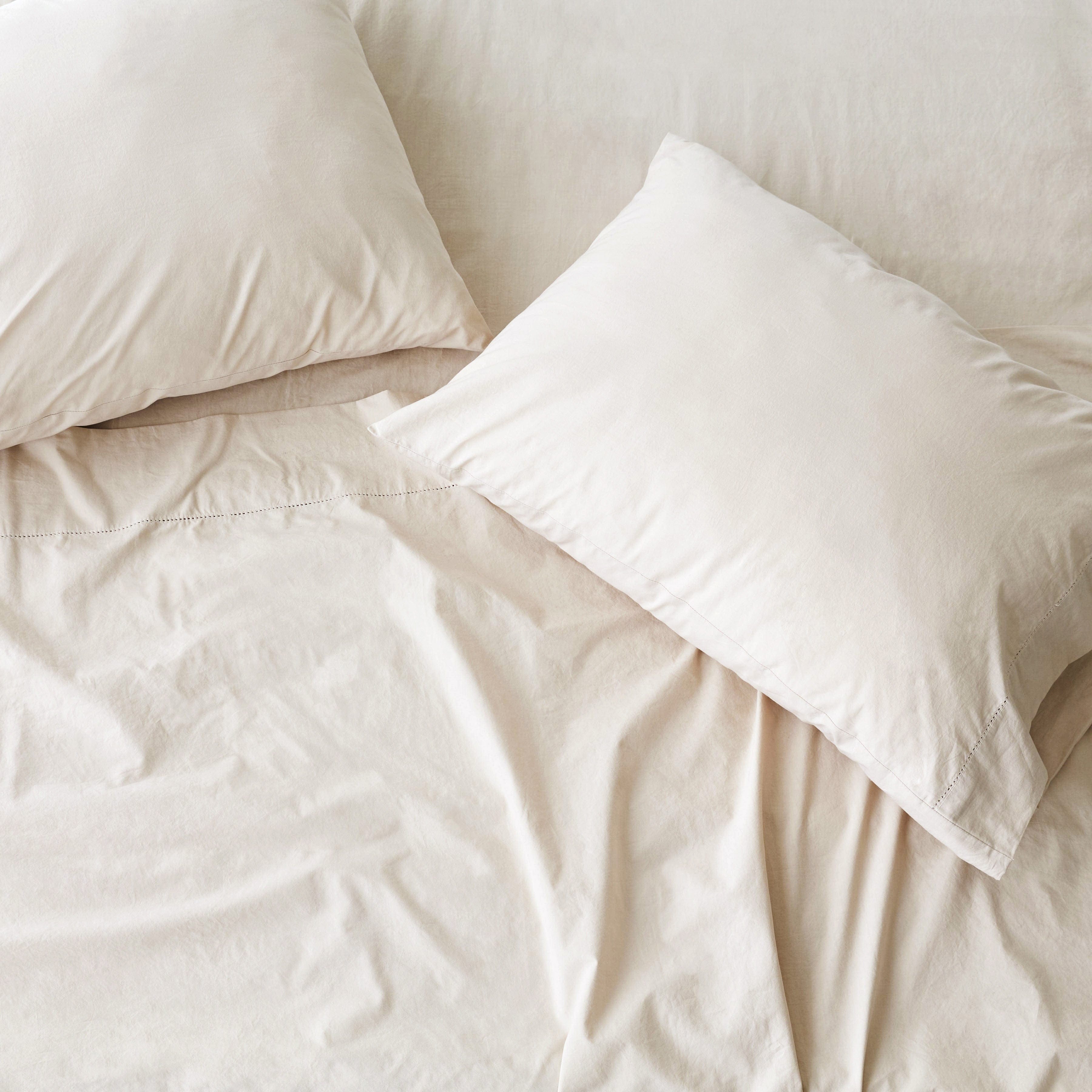 Stonewashed Organic Cotton Percale Sheet Set - Thumbnail 4
