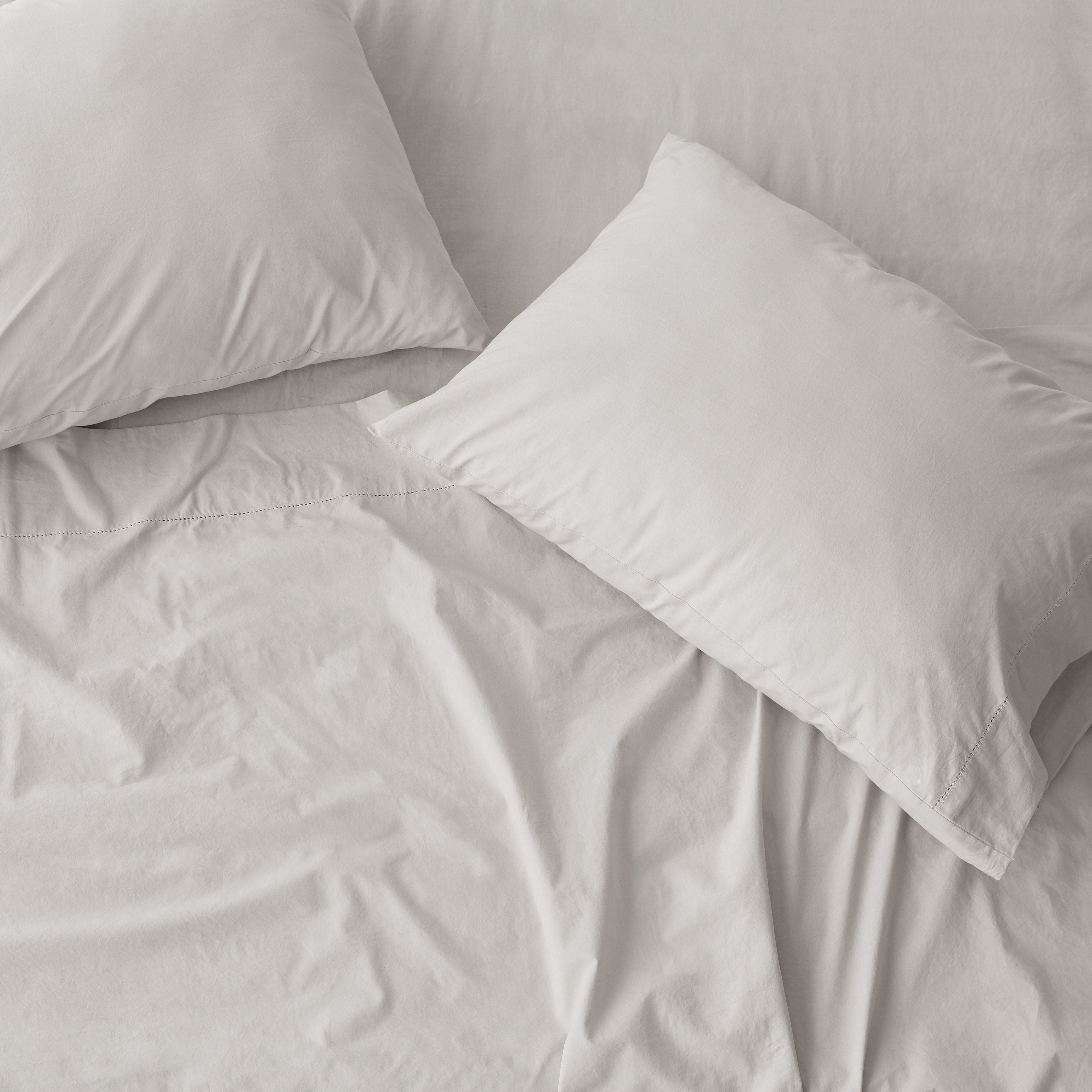 Stonewashed Organic Cotton Percale Sheet Set - Thumbnail 2