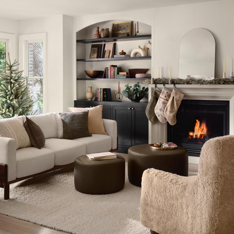 Large Leather Ottomans Poufs Ethically-Crafted Leather