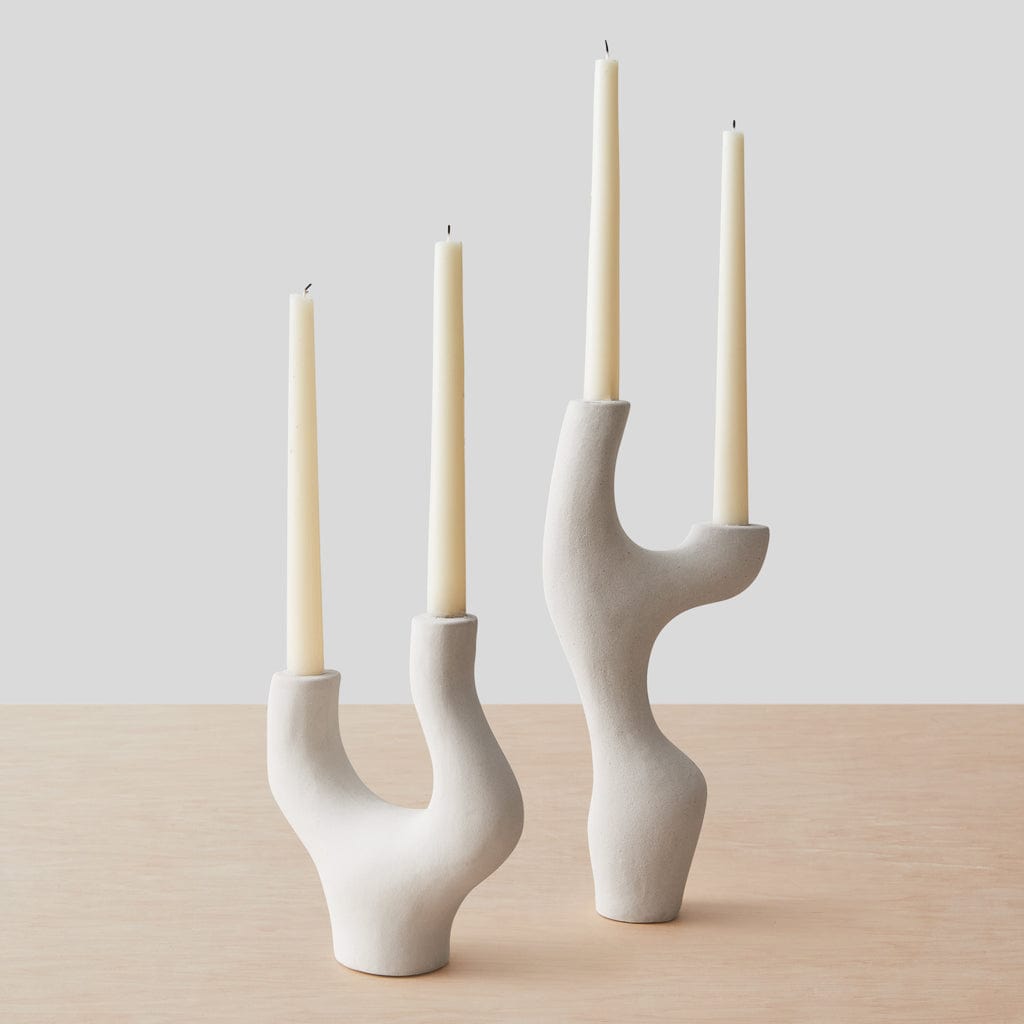 Vida Ceramic Candle Holders - Set of 2 - Thumbnail 2