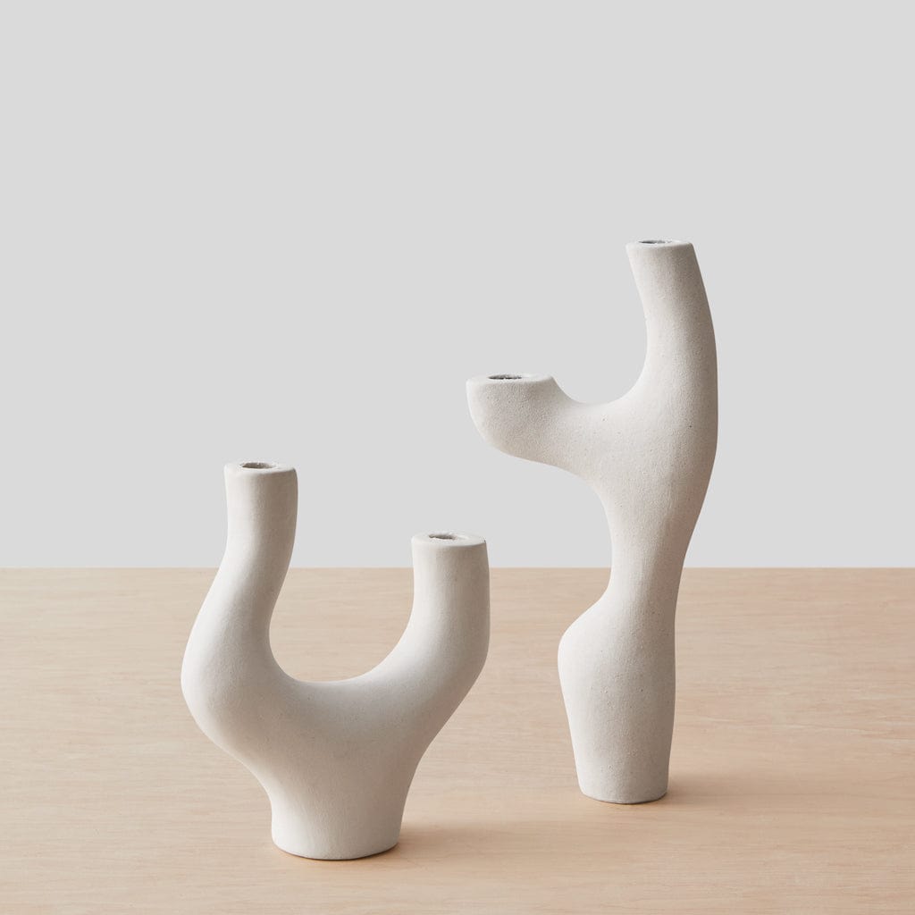Vida Ceramic Candle Holders - Set of 2 - Thumbnail 3