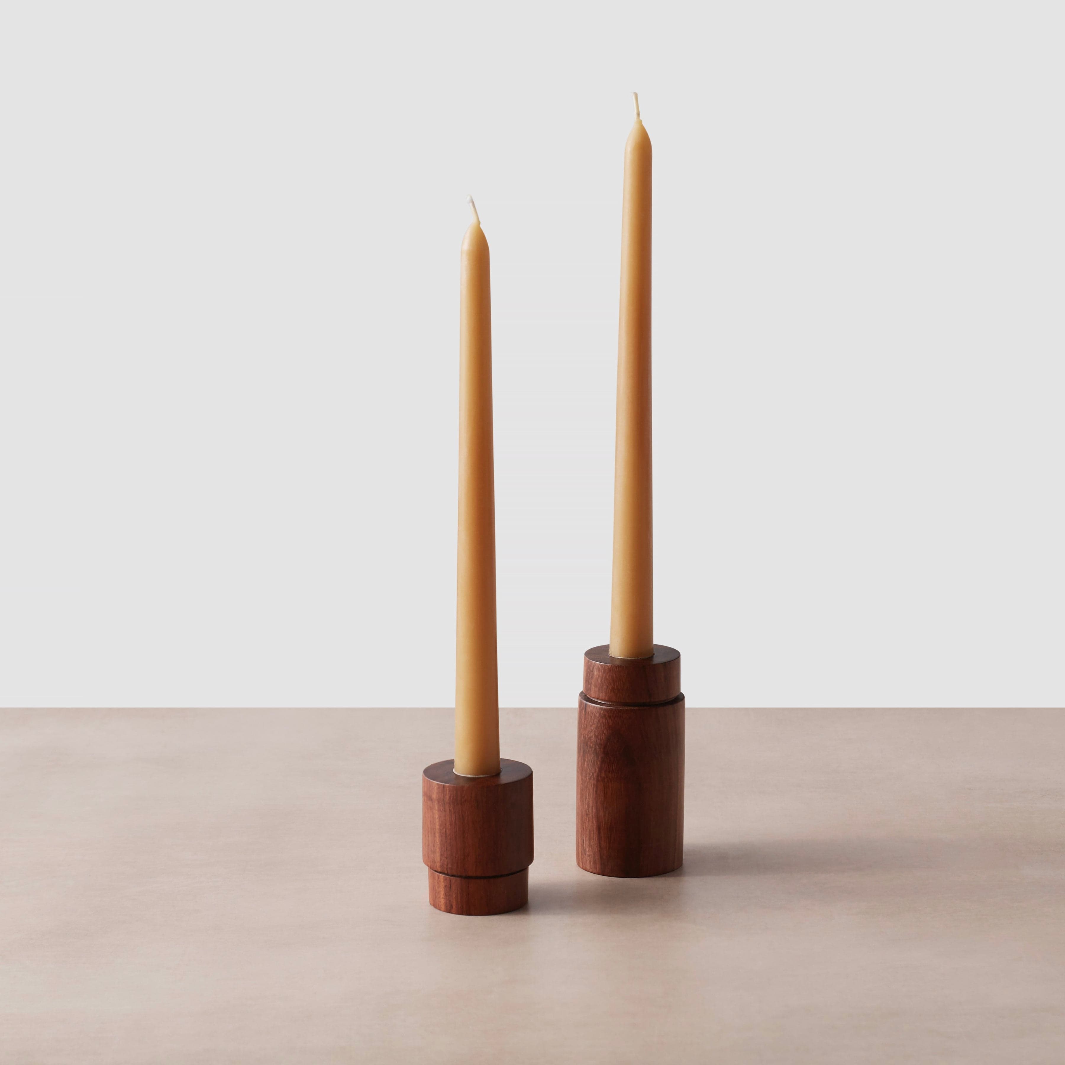 Beeswax Taper Candles - Set of 2 - Thumbnail 2