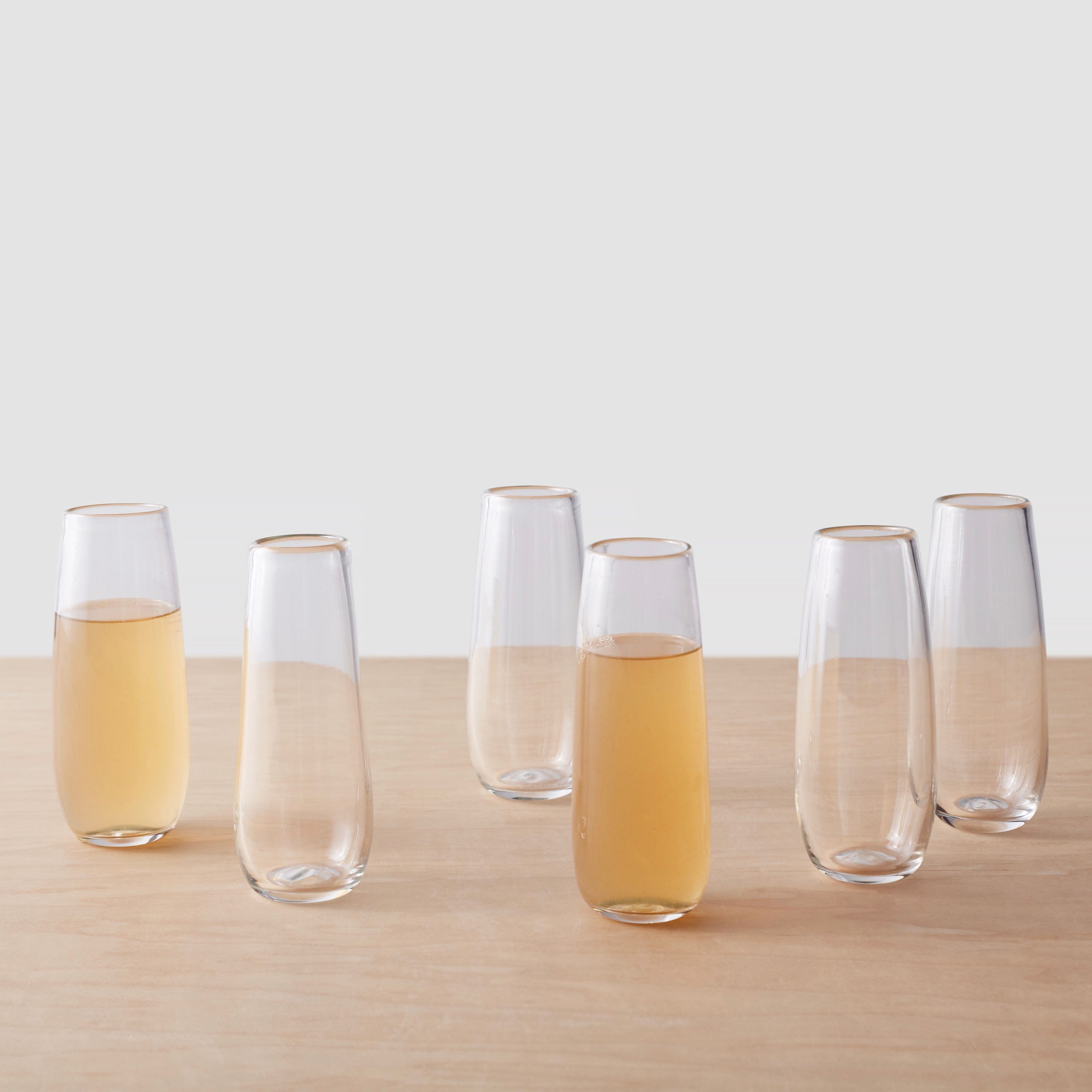 Apasco Recycled Stemless Flute Glasses - 13.5 oz - Set of 6 – The