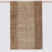 Natural Jute Rug in Colorblock, tan