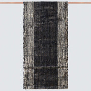 Striped jute accent rug, black