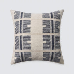 Geometric patterned pillow, stone-blue