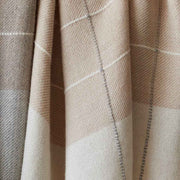 Striped alpaca throw, sand