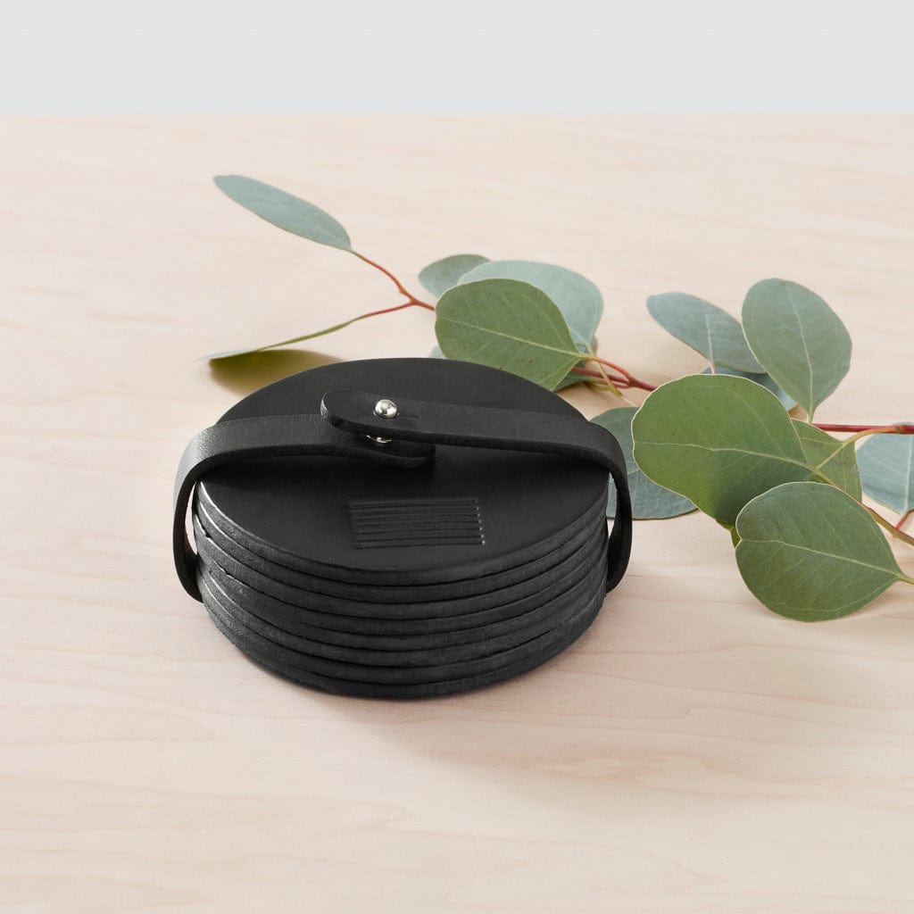 Leather Coaster Set | Modern Leather Coasters at The Citizenry
