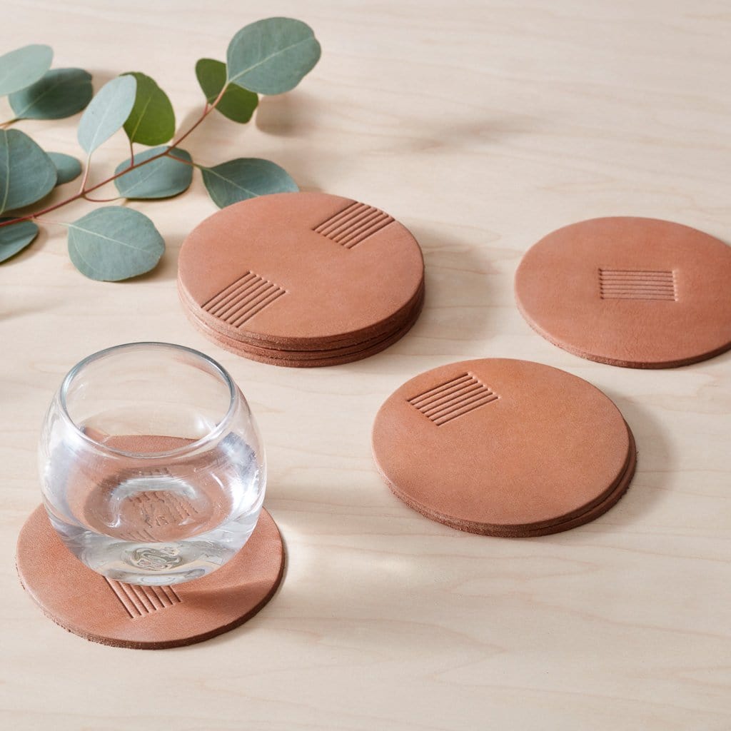 Leather Coaster Set | Modern Leather Coasters at The Citizenry