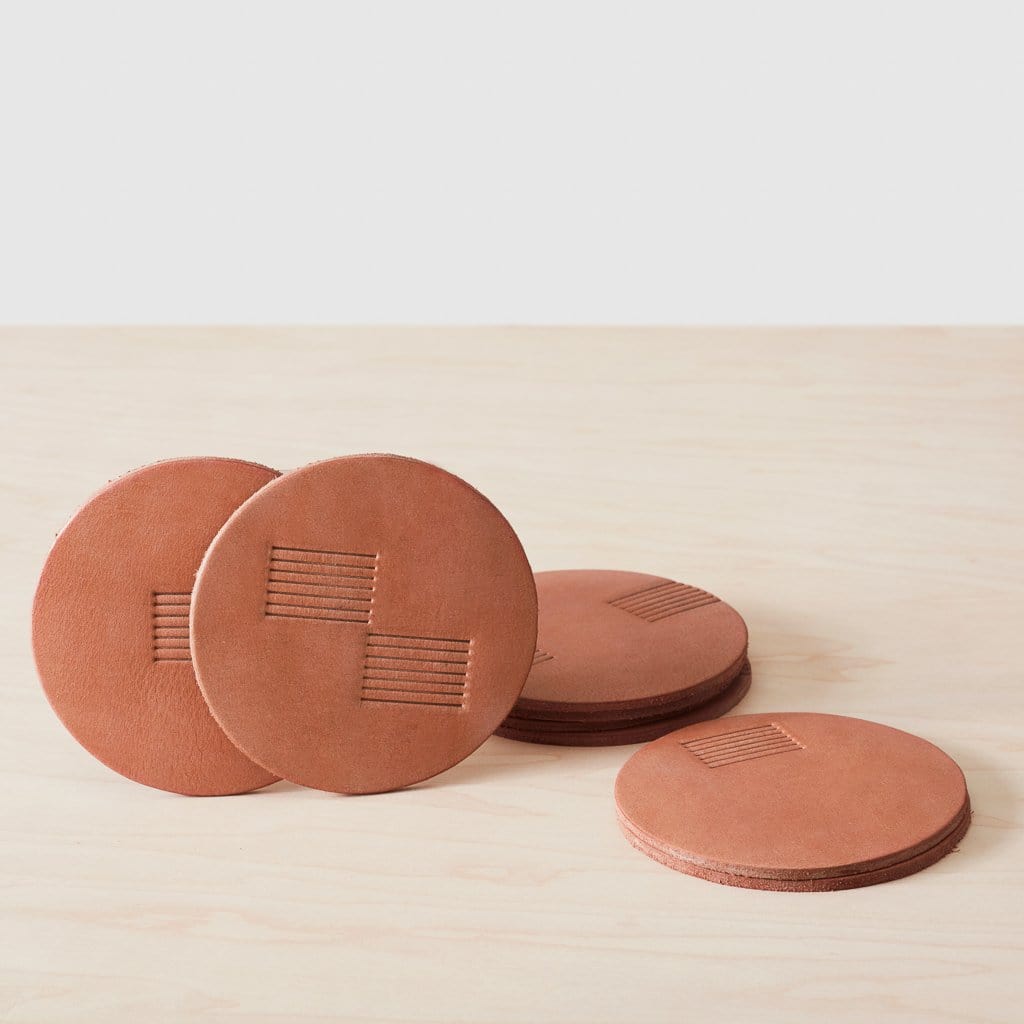 Leather Coaster Set | Modern Leather Coasters at The Citizenry