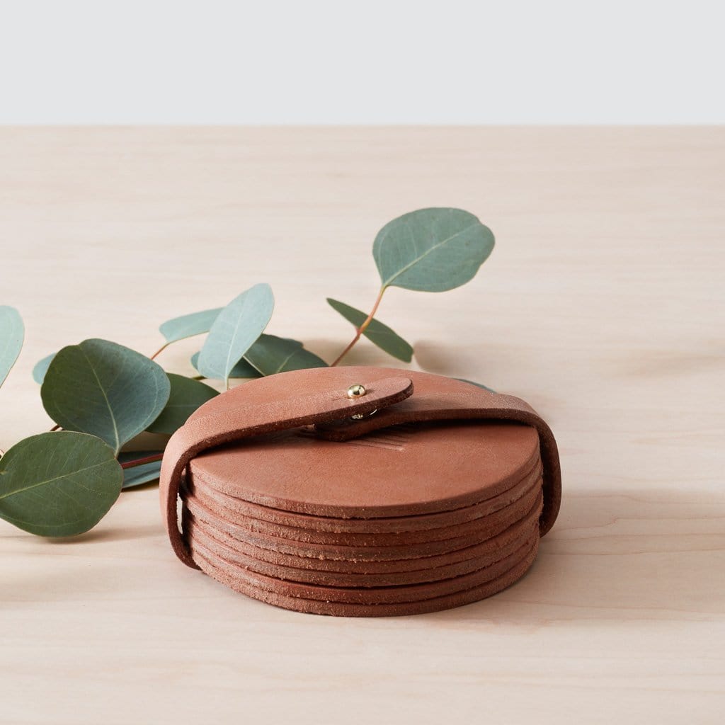 Leather Coaster Set | Modern Leather Coasters at The Citizenry
