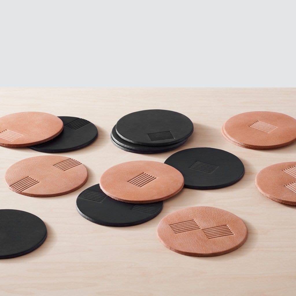 Leather Coaster Set | Modern Leather Coasters at The Citizenry