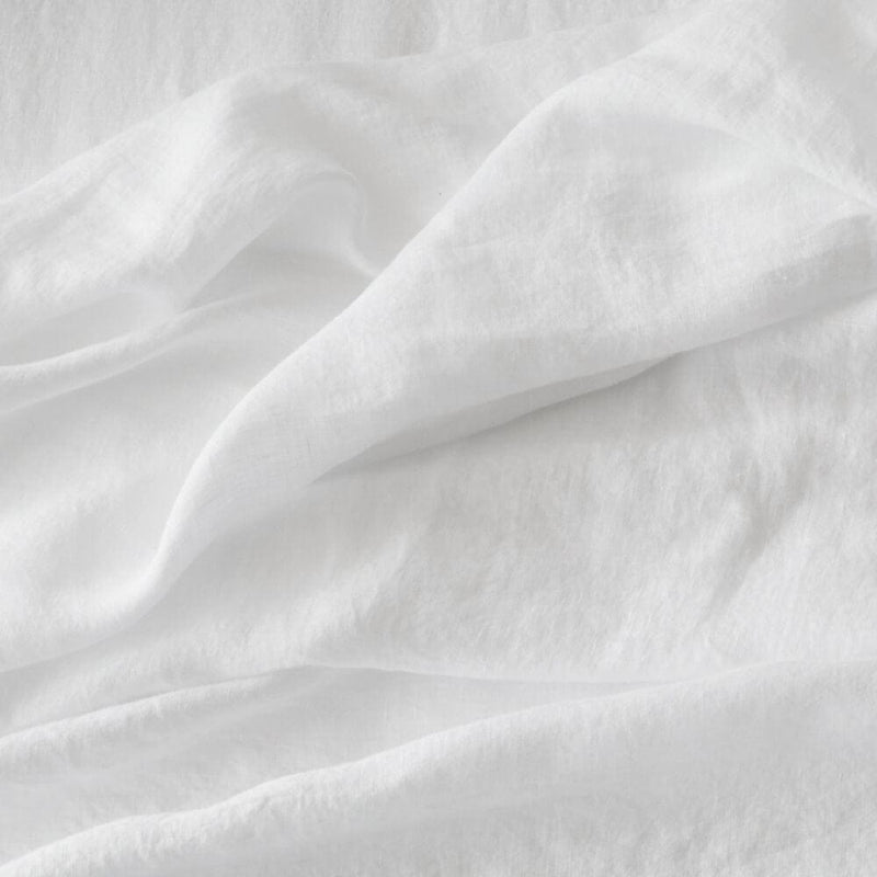 Close up of white linen sheet,white