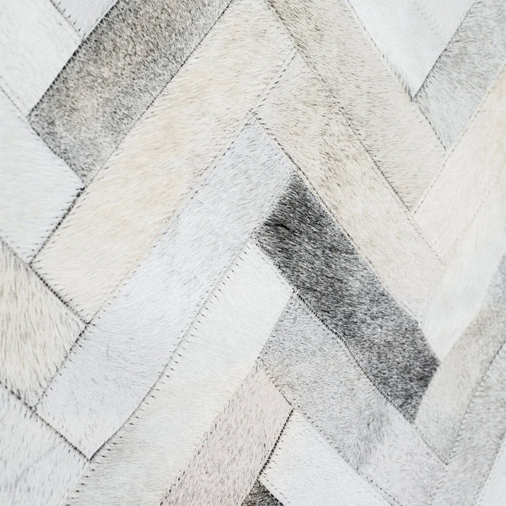 Detail of Hand-Stitched Cowhide Rug