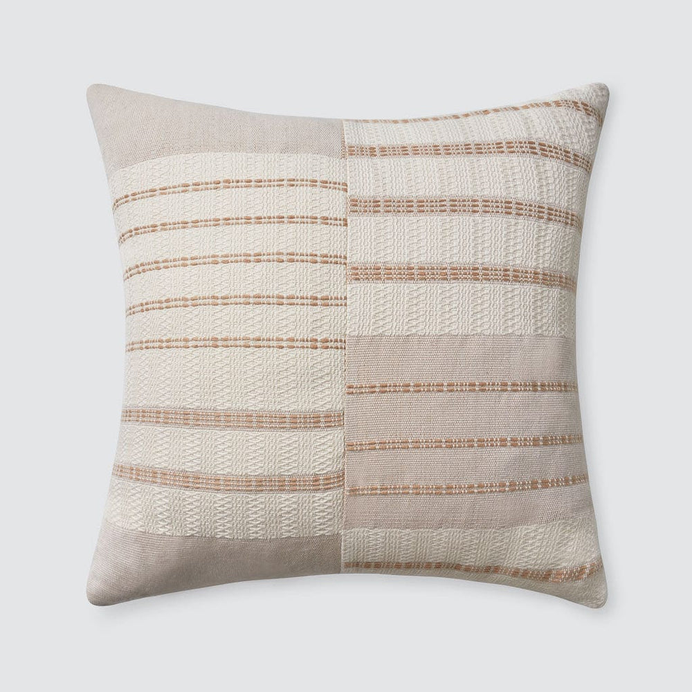 Taupe and cream striped pillow