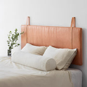 Boucle Oversized Pillow styled on bed, Cream