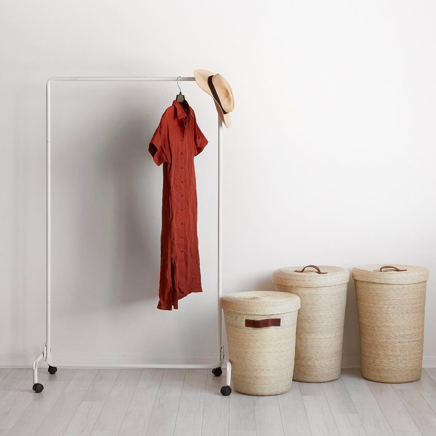 Woven Palm Laundry Basket Set | Modern Laundry Set – The Citizenry