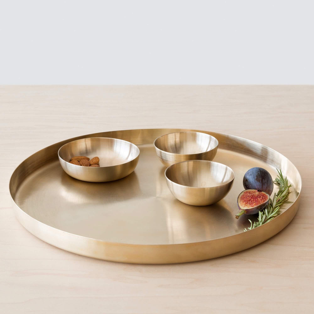 Kansa Bronze Serving Bowls and Serving Tray