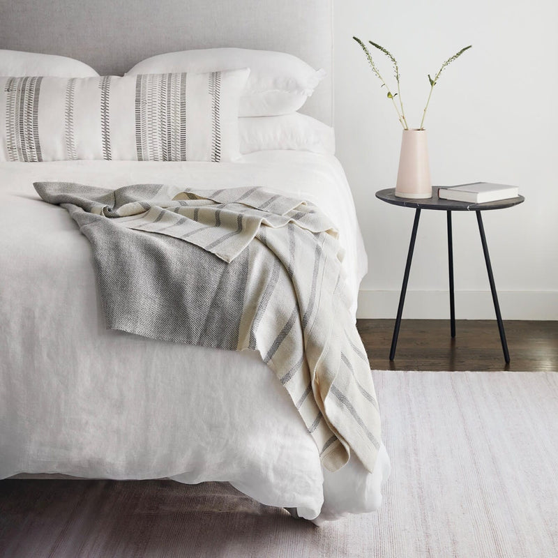 Cuadra Alpaca Blanket on Foot of Bed, Grey-Cream