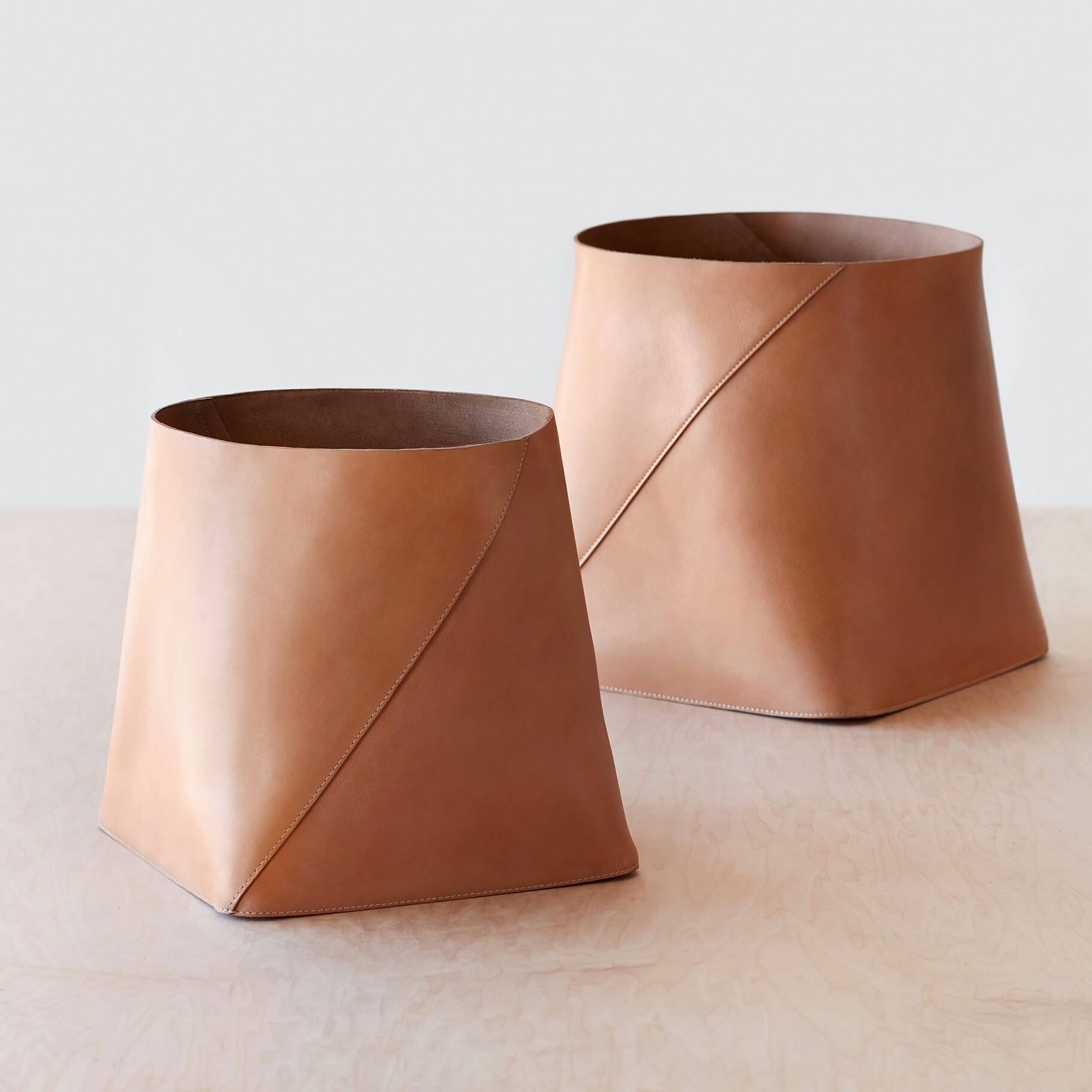 Tall Leather Storage Bins | Modern Leather Baskets at The Citizenry