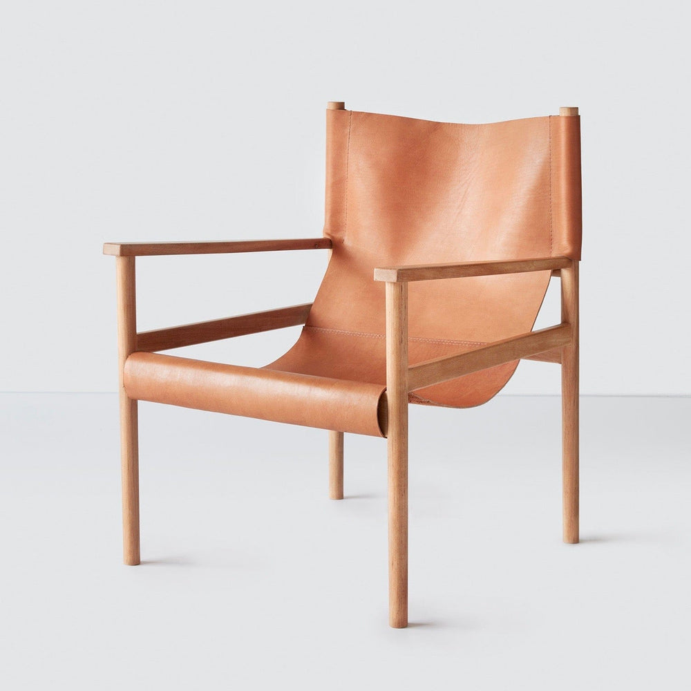 Modern leather and wood chair