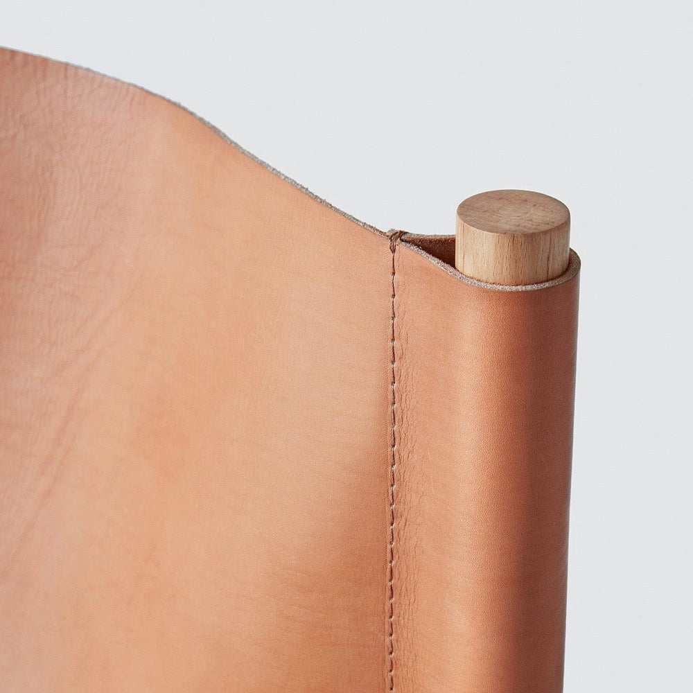 Detail of leather and top of chair